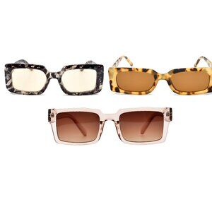 Oversized Square Sunglasses Bundle – Set of 3 Trendy Gradient and Tortoise Frame